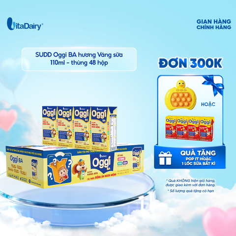  Sữa uống dinh dưỡng Oggi BA hương Váng sữa 110ml - thùng 48 hộp - VitaDairy 