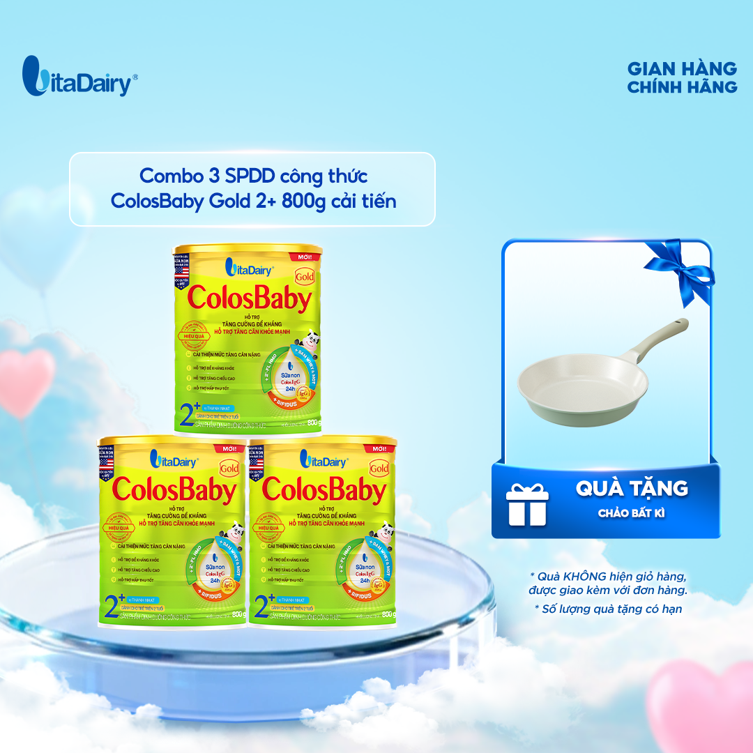  Combo 3 SPDD công thức ColosBaby Gold 2+ 800g (Cải tiến) 