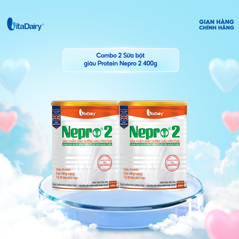  Combo 2 Sữa bột Nepro 2 400g dành cho người bệnh thận - VitaDairy 