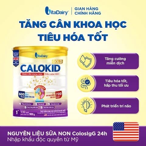  [COMBO MIX] Sữa bột Calokid Gold 1+ 900g + 3 Lốc 110ml - Dùng cho chế độ ăn đặc biệt - Giúp bé bổ sung dinh dưỡng, hỗ trợ tăng cân hiệu quả 