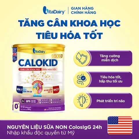  [COMBO TIẾT KIỆM 1.3KG] Sữa bột Calokid Gold 0+ - Giúp bé bổ sung dinh dưỡng, hỗ trợ tăng cân hiệu quả 