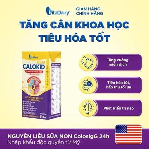  [COMBO MIX 2 THÙNG 48 HỘP] Thức uống dinh dưỡng Calokid Gold 110ml + 180ml - Thơm ngon dễ uống, Bé thích mê 