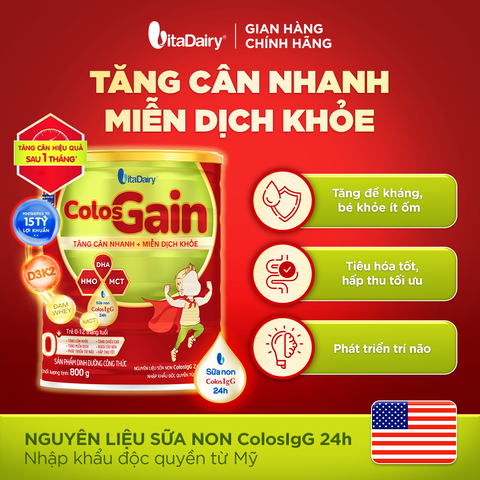  Sữa bột Colos Gain 0+ 800g 