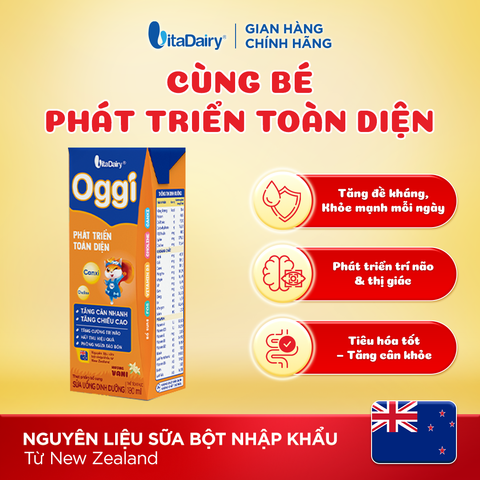  Sữa uống dinh dưỡng Oggi Vani 180ml - Thùng 48 hộp - VitaDairy 