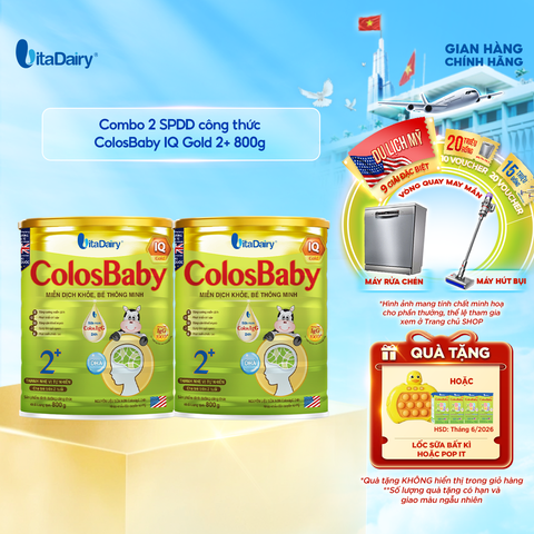  Combo 2 Sữa bột công thức Colosbaby IQ Gold 2+ 800g - VitaDairy 