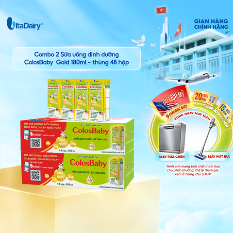  Combo 2 Sữa uống dinh dưỡng Colosbaby Gold 180ml - VitaDairy 