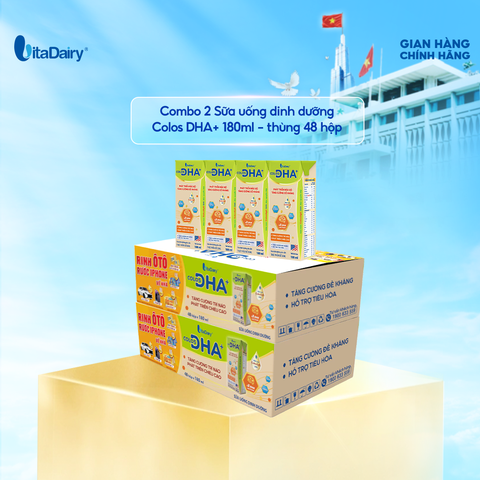  Combo 2 Sữa uống dinh dưỡng Colos DHA+ 180ml - VitaDairy 