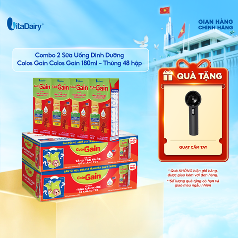  Combo 2 Sữa uống dinh dưỡng Colos Gain 180ml - thùng 48 hộp - VitaDairy 