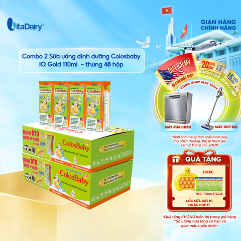  Combo 2 Sữa uống dinh dưỡng Colosbaby IQ Gold 110ml - VitaDairy 