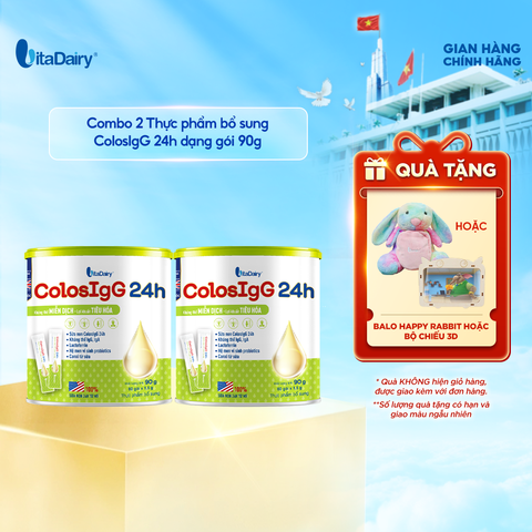  Combo 2 Thực phẩm bổ sung ColosIgG 24h 90g - VitaDairy 