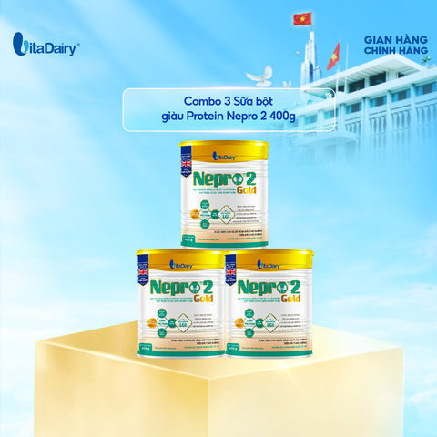  Combo 3 Sữa bột Nepro 2 Gold 400g, bổ sung dinh dưỡng cân đối, phù hợp với người cần lưu ý đường huyết - VitaDairy 