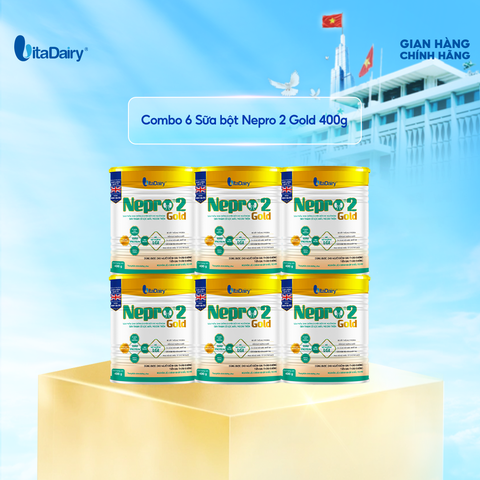  Combo 6 Sữa bột Nepro 2 Gold 400g, bổ sung dinh dưỡng cân đối, phù hợp với người cần lưu ý đường huyết - VitaDairy 
