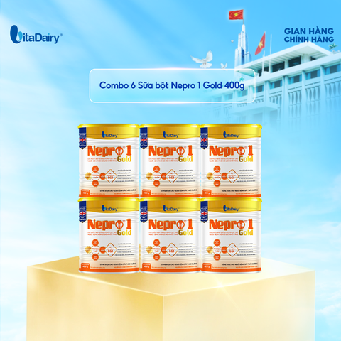  Combo 6 Sữa bột Nepro 1 Gold 400g phù hợp với người cần lưu ý đường huyết và sức khỏe thận - VitaDairy 