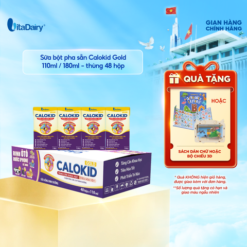  Sữa uống dinh dưỡng Calokid Gold 110ml - thùng 48 hộp - VitaDairy 