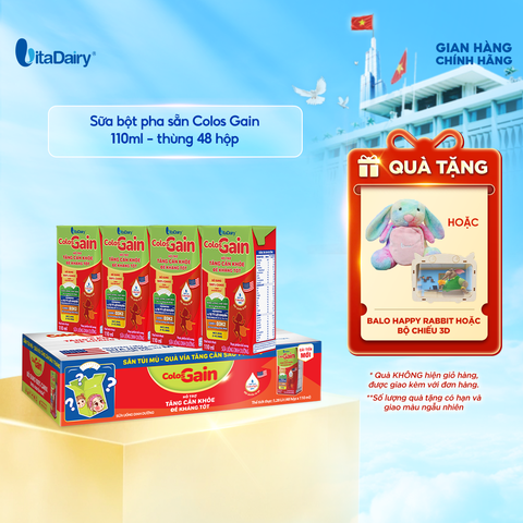  Sữa uống dinh dưỡng ColosGain 110ml cải tiến - thùng 48 hộp - Vitadairy 