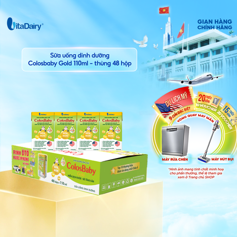  Sữa uống dinh dưỡng Colosbaby Gold 110ml - Thùng 48 hộp - VitaDairy 