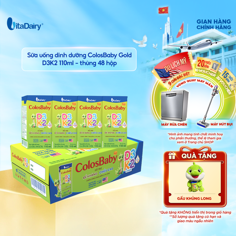  Sữa uống dinh dưỡng ColosBaby Gold D3K2 110ml - thùng 48 hộp 