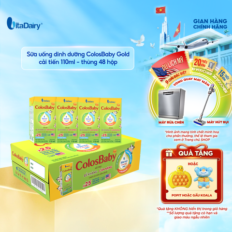  Sữa uống dinh dưỡng ColosBaby Gold cải tiến 110ml - thùng 48 hộp 