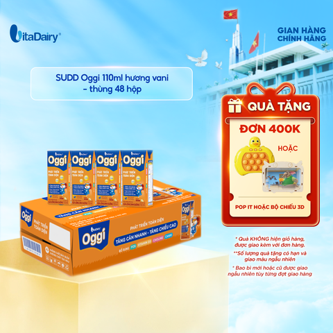  Sữa uống dinh dưỡng Oggi 110ml hương vani - thùng 48 hộp - VitaDairy 