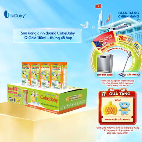 Sữa uống dinh dưỡng ColosBaby IQ Gold 110ml - thùng 48 hộp - VitaDairy 