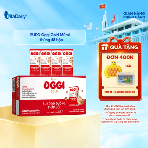  Sữa uống dinh dưỡng Oggi Gold 180ml - thùng 48 hộp - VitaDairy 