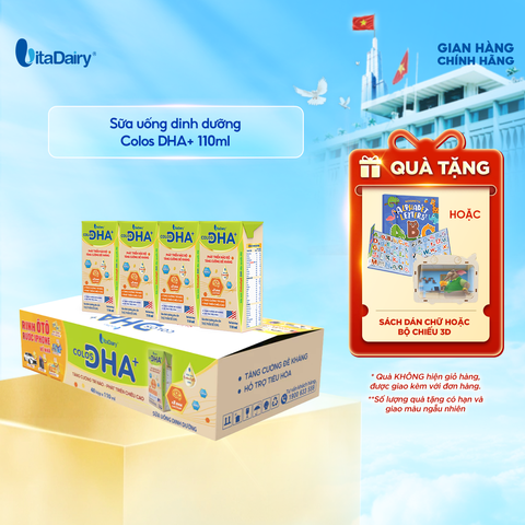  Sữa uống dinh dưỡng Colos DHA+ 110ml - Thùng 48 hộp - VitaDairy 