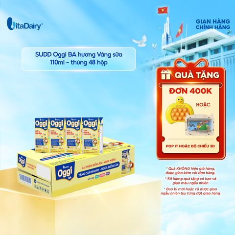  Sữa uống dinh dưỡng Oggi BA hương Váng sữa 110ml - thùng 48 hộp - VitaDairy 