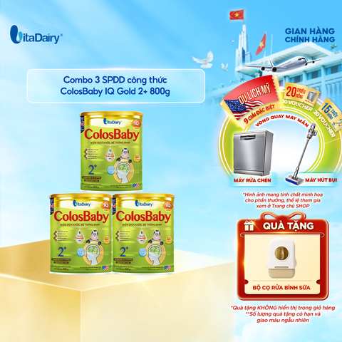  Combo 3 SPDD công thức Colosbaby IQ Gold 2+ 800g - VitaDairy 