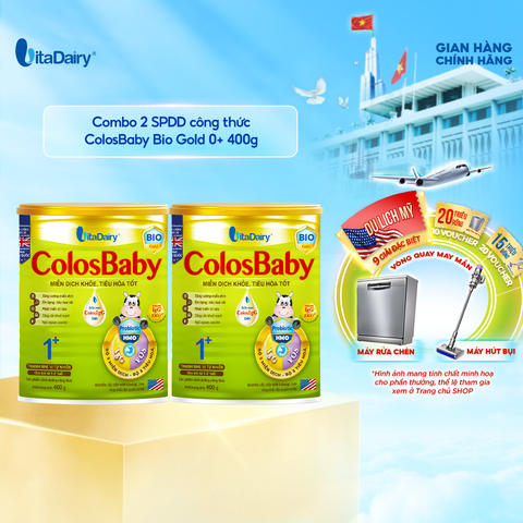  Combo 2 SPDD công thức Colosbaby Bio Gold 0+ 400g - VitaDairy 