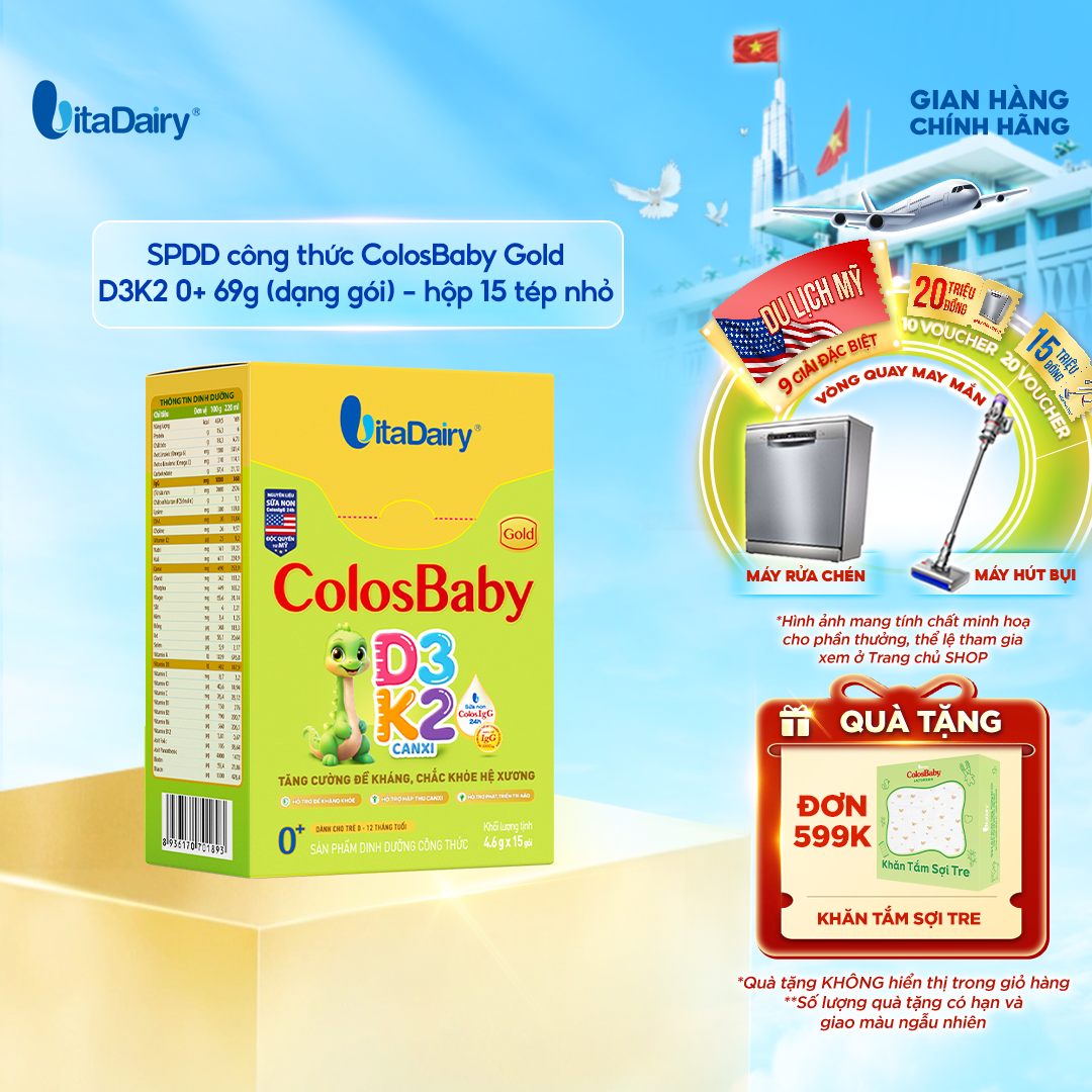  SPDD công thức Colosbaby Gold D3K2 0+ 69g 