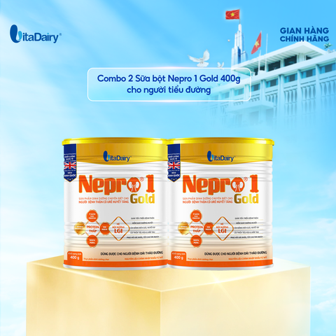  Combo 2 Sữa bột Nepro 1 Gold 400g (cho người tiểu đường) - VitaDairy 