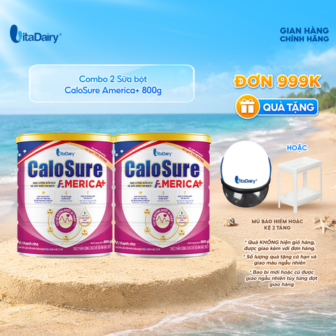  Combo 2 Sữa bột CaloSure America+ 800g (Tiểu đường) - VitaDairy 
