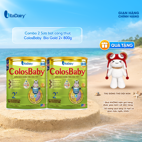  Combo 2 Sữa bột Colobaby Bio Gold 2+ 800g có chứa sữa non, hỗ trợ hệ tiêu hóa khỏe mạnh - VitaDairy 
