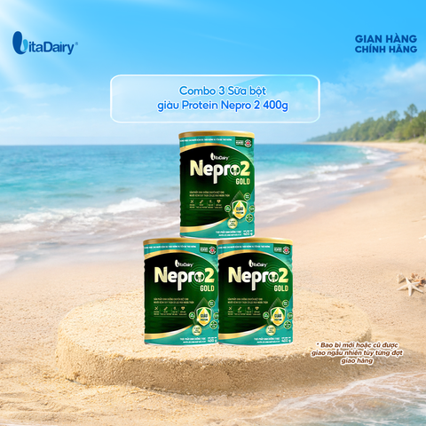  Combo 3 Sữa bột Nepro 2 Gold 400g, bổ sung dinh dưỡng cân đối, phù hợp với người cần lưu ý đường huyết - VitaDairy 