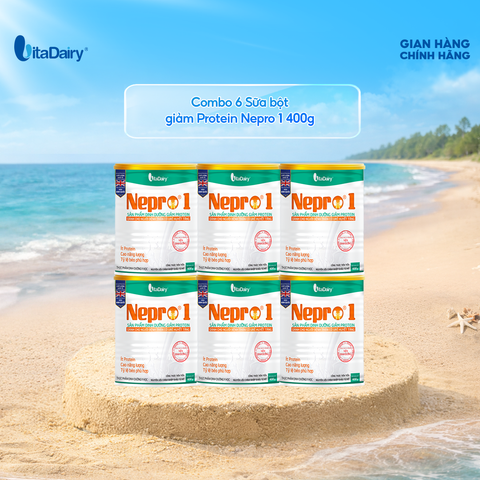  Combo 6 Sữa bột Nepro 1 400g, phù hợp với người cần lưu ý đến chức năng thận - VitaDairy 