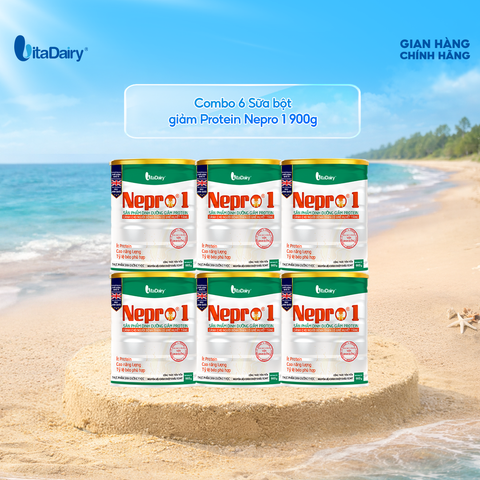  Combo 6 Sữa bột Nepro 1 900g, phù hợp với người cần lưu ý đến chức năng thận - VitaDairy 
