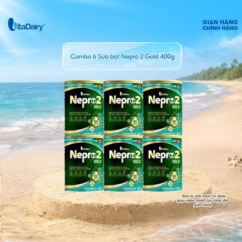  Combo 6 Sữa bột Nepro 2 Gold 400g, bổ sung dinh dưỡng cân đối, phù hợp với người cần lưu ý đường huyết - VitaDairy 