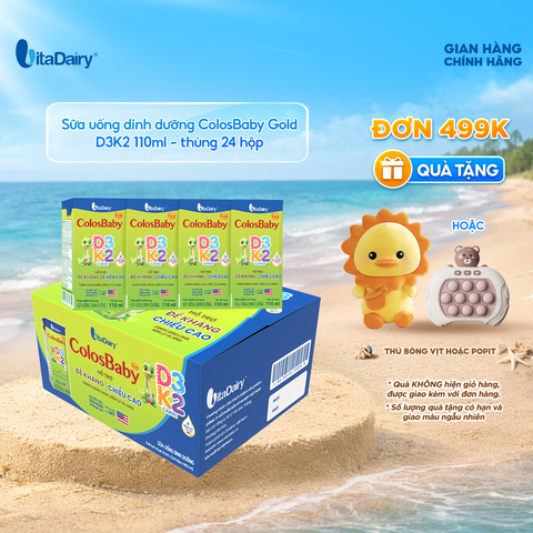  Sữa uống dinh dưỡng ColosBaby Gold D3K2 110ml - thùng 24 hộp 