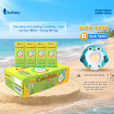  Sữa uống dinh dưỡng ColosBaby Gold cải tiến 180ml - thùng 48 hộp 