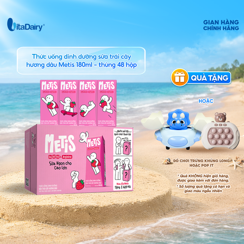  Thức uống dinh dưỡng sữa trái cây hương nho Metis 180ml - thùng 48 hộp 