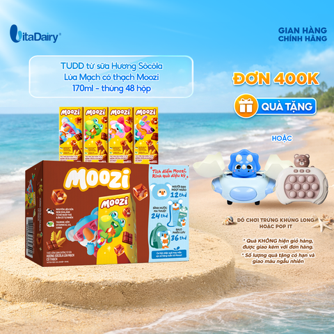  Thức uống dinh dưỡng từ sữa Hương Sôcôla Lúa Mạch có thạch Moozi 170ml - Thùng 48 hộp 