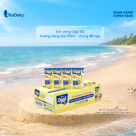  Sữa uống dinh dưỡng Oggi BA hương Váng sữa 110ml - thùng 48 hộp - VitaDairy 