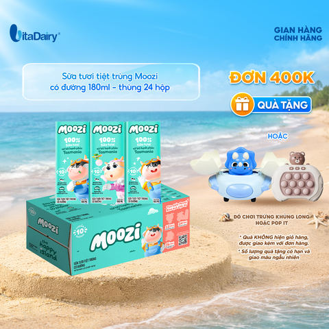  Sữa tươi tiệt trùng Moozi có đường 180ml - Thùng 24 hộp 