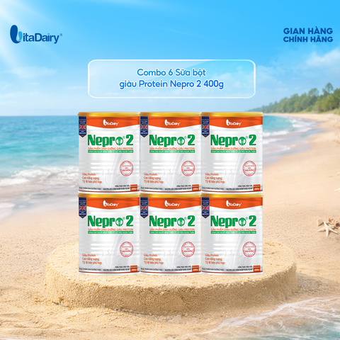  Combo 6 Sữa bột Nepro 2 400g, bổ sung dinh dưỡng cân đối với mức đạm hợp lý - VitaDairy 