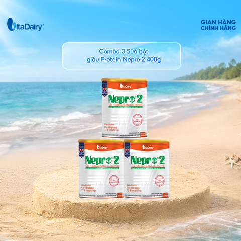  Combo 3 Sữa bột Nepro 2 400g, phù hợp với người cần lưu ý đến chức năng thận - VitaDairy 