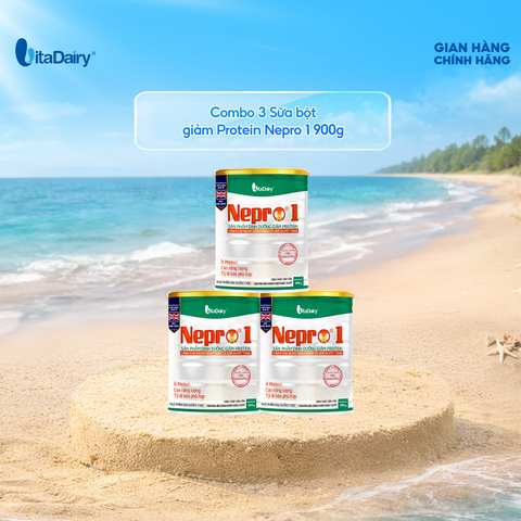  Combo 3 Sữa bột Nepro 1 900g, phù hợp với người cần lưu ý đến chức năng thận - VitaDairy 