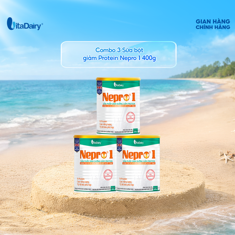  Combo 3 Sữa bột Nepro 1 400g phù hợp với người cần lưu ý đến chức năng thận - VitaDairy 