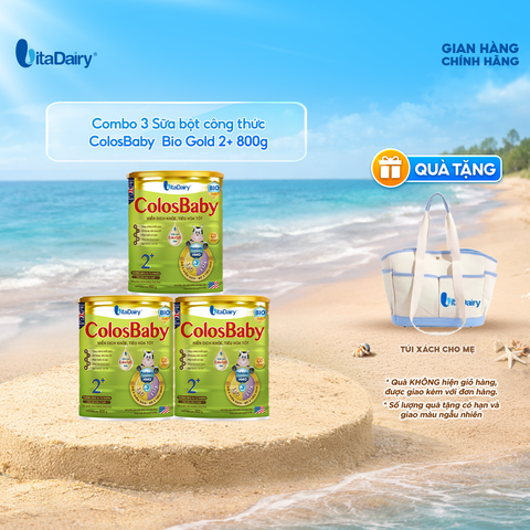  Combo 3 Sữa bột Colobaby Bio Gold 2+ 800g có chứa sữa non hỗ trợ cải thiện hệ tiêu hóa khỏe mạnh - VitaDairy 