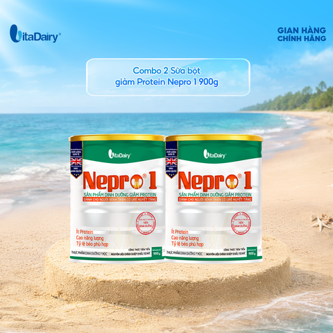  Combo 2 Sữa bột Nepro 1 900g, bổ sung dinh dưỡng cân đối với mức đạm hợp lý - VitaDairy 