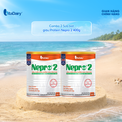  Combo 2 Sữa bột Nepro 2 400g dành cho người bệnh thận - VitaDairy 